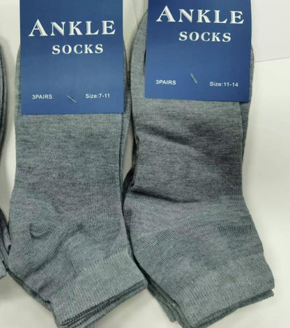 Ankle Socks - Grey, White & Black