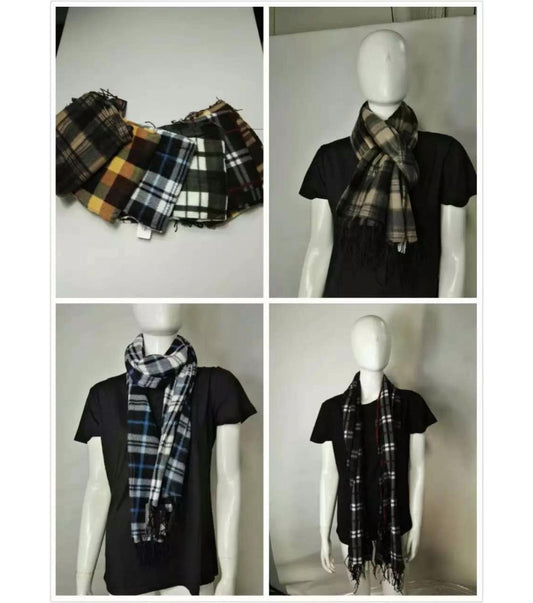$3pc check Fleece scarf